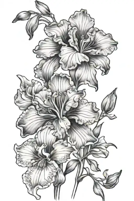 primrose iris and violet sleeve tattoo tattoo design idea