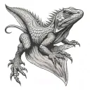 Scary lizard tattoo design idea