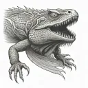 Scary lizard tattoo design idea
