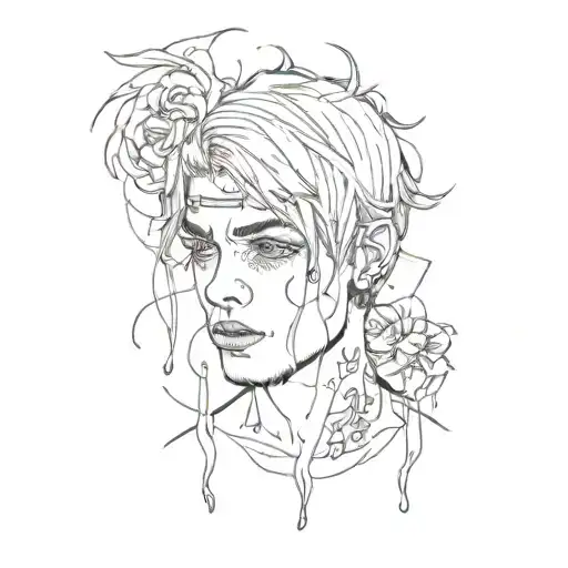 lil peep lyrics incorporated into the design tattoo design idea