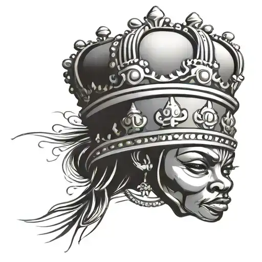 Crown black African tattoo design idea