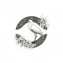 Coverup egret tattoo design idea