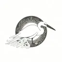 Coverup egret tattoo design idea