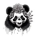 Voodoo panda skulls tattoo design idea