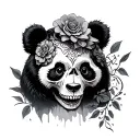 Voodoo panda skulls tattoo design idea