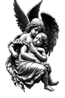 war , immigrant poor prison cheated aborted baby angel tattoo design idea