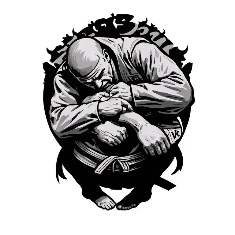 black belt bjj smother choke tattoo design idea