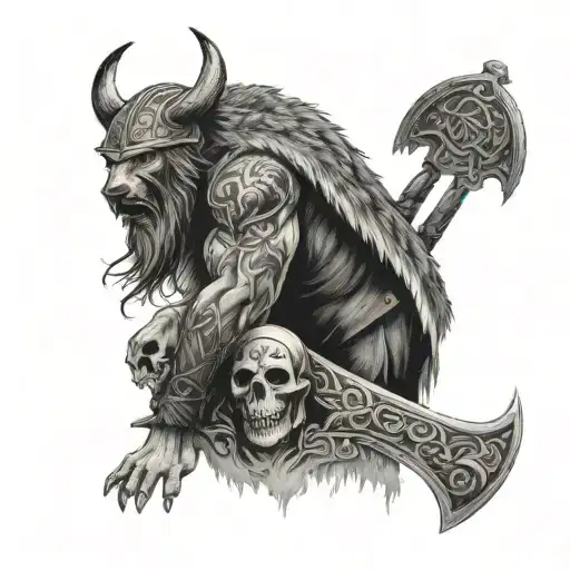 viking full back tattoo for men fight war bear wolf warrior skulls tattoo design idea