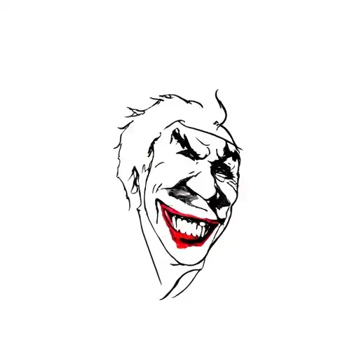 joker joaquin smailing bw tattoo design idea
