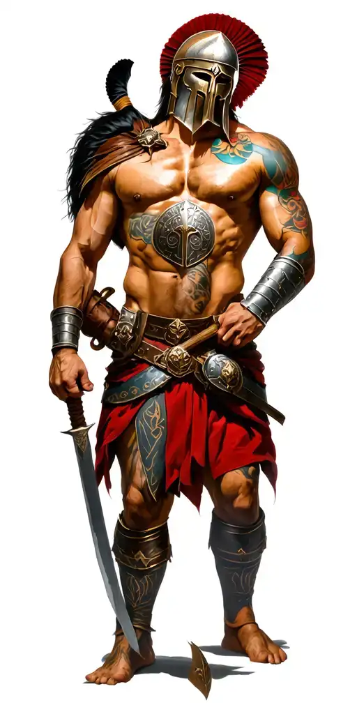 Spartan and Warrior Guerrero tattoo design idea