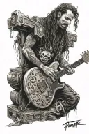 Porter by Dimebag Darrell from Pantera preta ao redor tattoo design idea