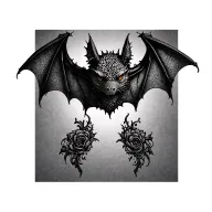 Lace Bat tattoo design idea