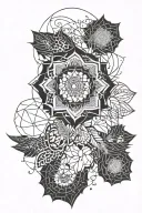 mandala and lace patterns tattoo design idea