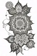 mandala and lace patterns tattoo design idea