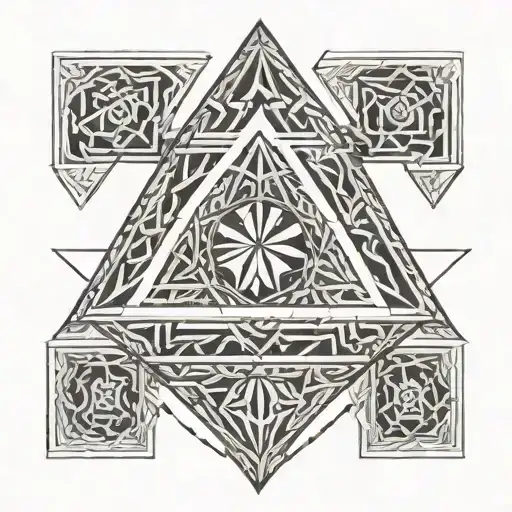 man carving stone tattoo design idea