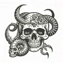 skull and scorpion   tattoo design idea