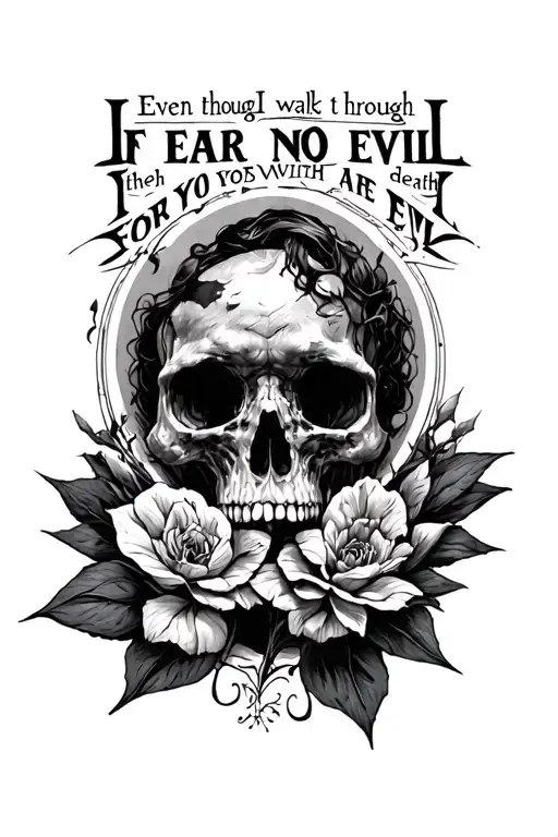 Even though I walk through thevalley of the shadow of death,I fear no evil, for You are with me.  tattoo design idea
