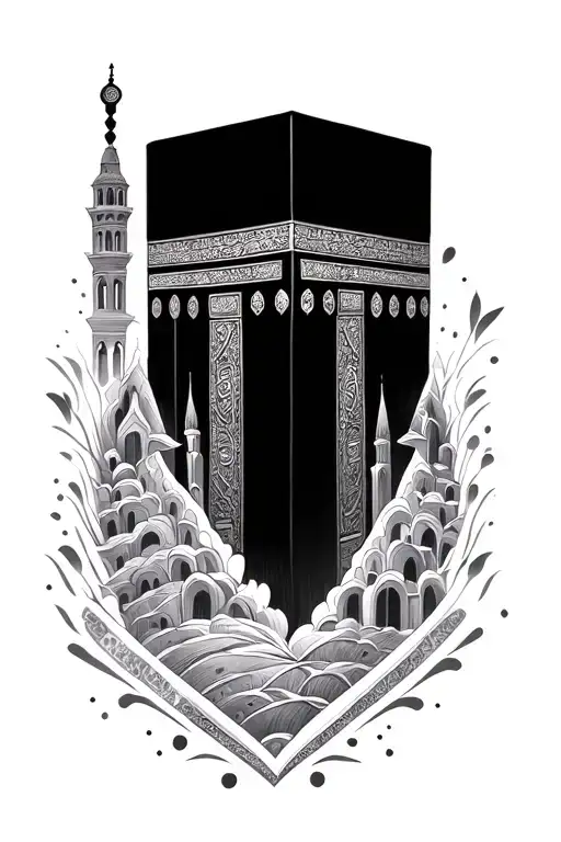 Islamic design containing kaaba tattoo design idea