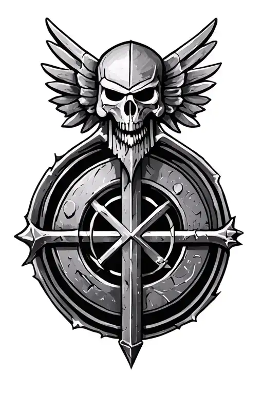 warhammer 40k deathwatch symbol incorporated tattoo design idea