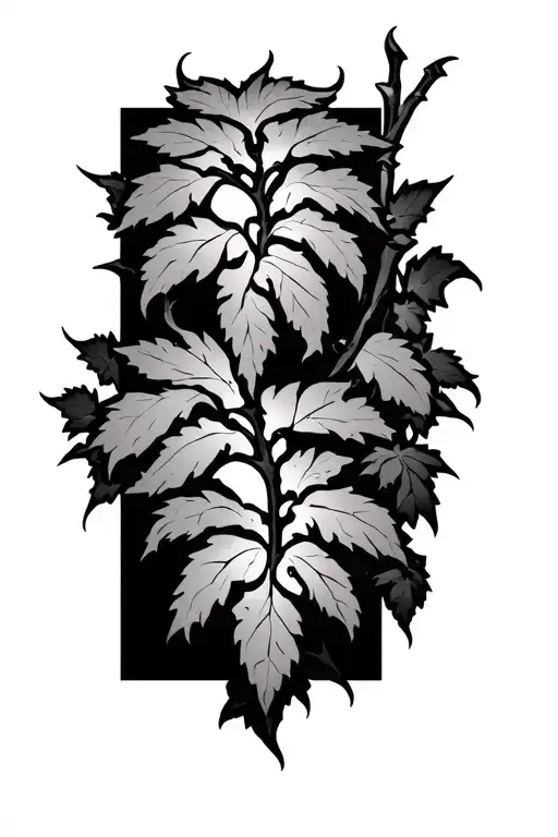 Vine tattoo with thorns growing tattoo design idea