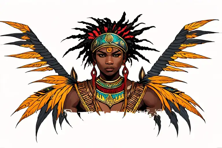 African Warrior tattoo design idea