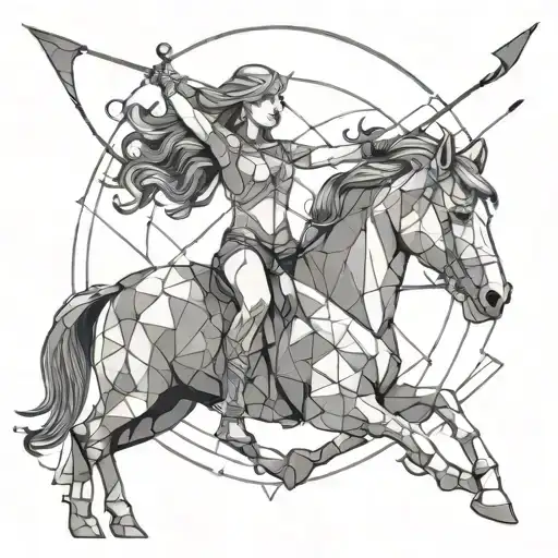 female centaur archer tattoo design idea