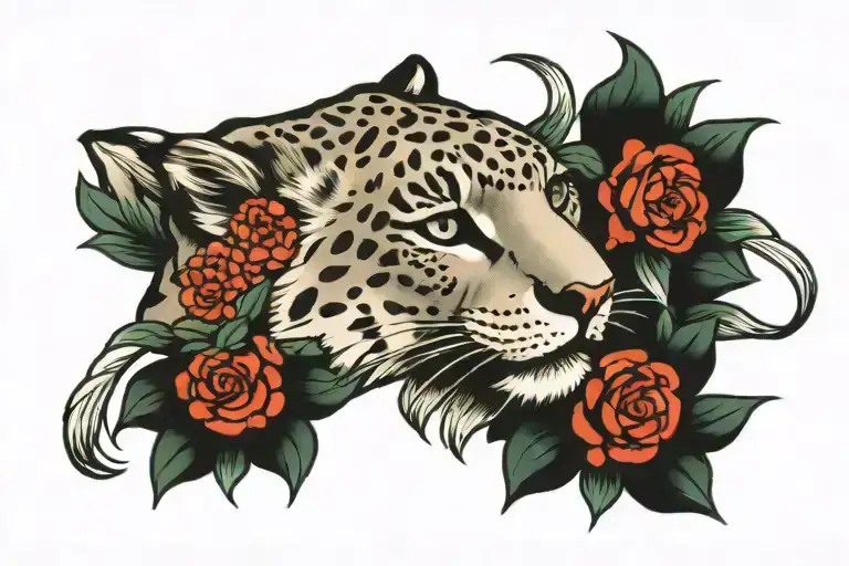 snow leopard tattoo design idea