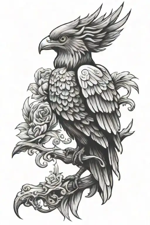 liverbird watching tattoo design idea