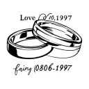 generate me a tattoo with two wedding rings together (male and female ring) with a love saying with the date 08/06/1997  tattoo design idea