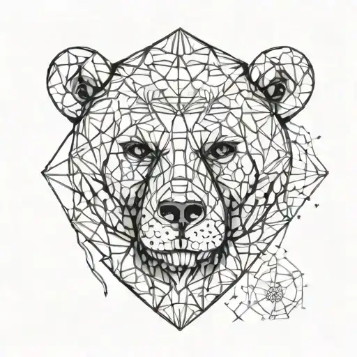 Bear face skeleton, oppression, dead, sad, dead inside, sad tattoo design idea