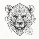 Bear face skeleton, oppression, dead, sad, dead inside, sad tattoo design idea