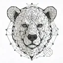 Bear face skeleton, oppression, dead, sad, dead inside, sad tattoo design idea