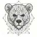 Bear face skeleton, oppression, dead, sad, dead inside, sad tattoo design idea