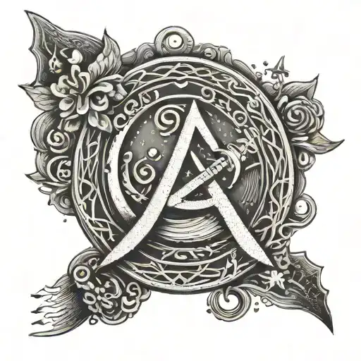 A communist symbol incorporating music elements tattoo design idea
