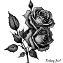 "Bethany Jocel" two roses intertwined tattoo design idea