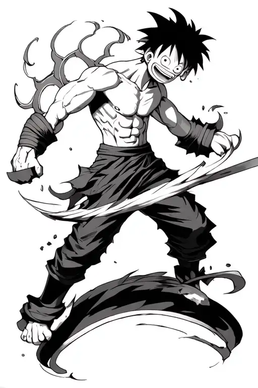 Luffy gear 5 tattoo design idea