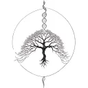 double helix intertwined with tree of life tattoo design idea