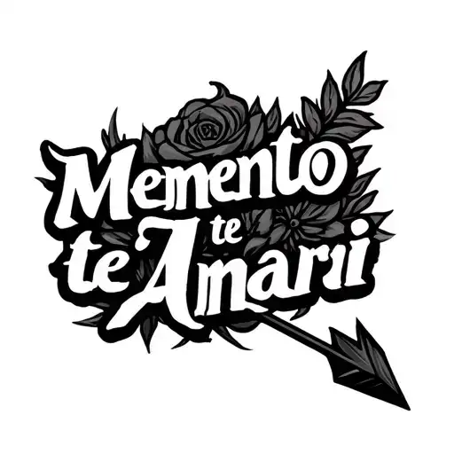 "Memento te Amari" arrow tattoo design idea