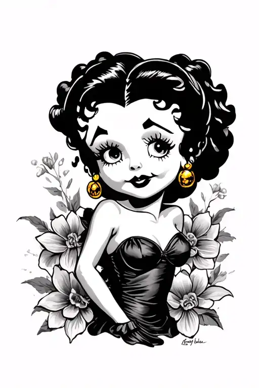 black Betty boop tattoo design idea