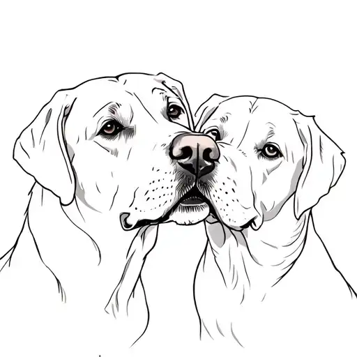 two labrador retrievers tattoo design idea
