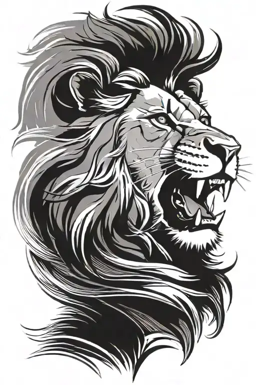 have lion roaring and stoic tattoo design idea