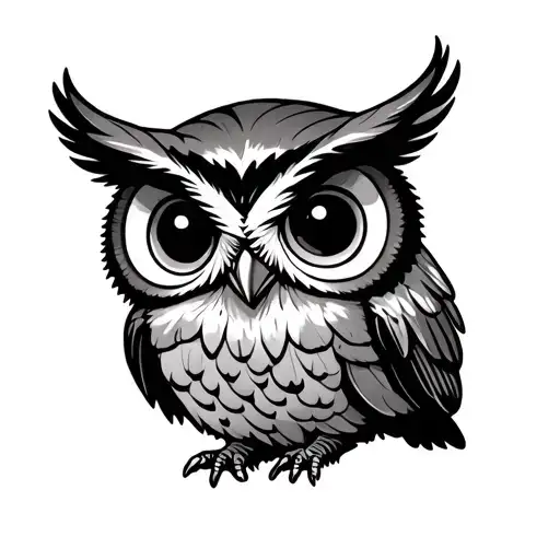 Cute Owl tattoo design idea