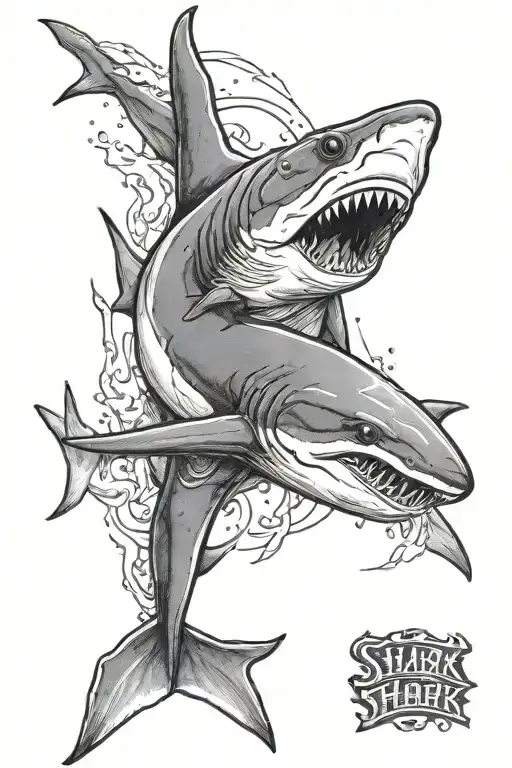 realistic hammer head shark tattoo design idea