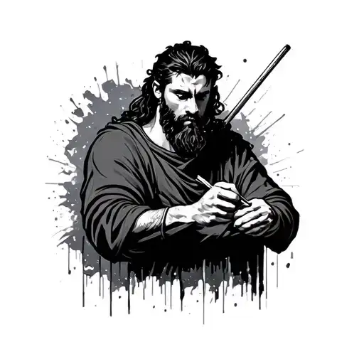 man in the arena God just writing minimalist tattoo tattoo design idea