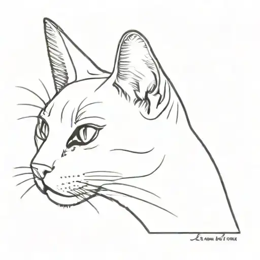 cat ear outline with the tip of the right ear missing  tattoo design idea