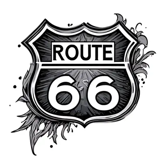 Route 66 tattoo design idea