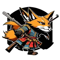 kitsune samurai warrior tattoo design idea