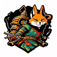 kitsune samurai warrior tattoo design idea