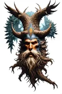 Yggdrasil and hanging odin tattoo design idea