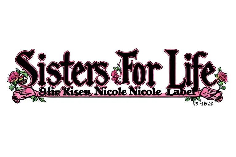 "Sisters For Life" RIP Nicole Laber 09-19-02 tattoo design idea